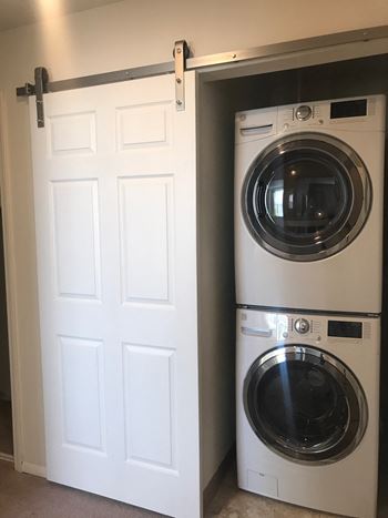 Washer and dryer in select apartments at woodbrook village